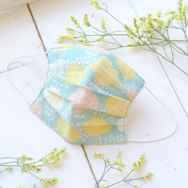 TEMARIYA | handmade mask Flower hail Mint | Made in japan - 口罩 - 棉．麻 绿色