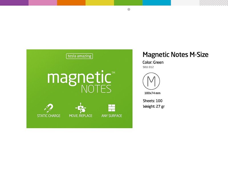 /Tesla Amazing/ Magnetic Notes 磁力便利贴 M-Size 绿 - 贴纸 - 纸 绿色