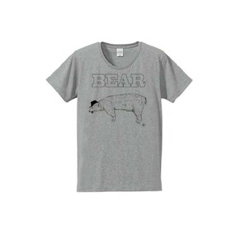 B BEAR（4.7oz Tシャツ gray） - 女装 T 恤 - 棉．麻 灰色