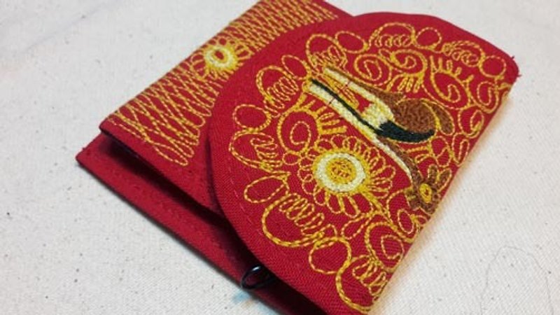 秘鲁手工刺绣 羊驼 钱包/零钱包-红 - 皮夹/钱包 - 其他材质 红色