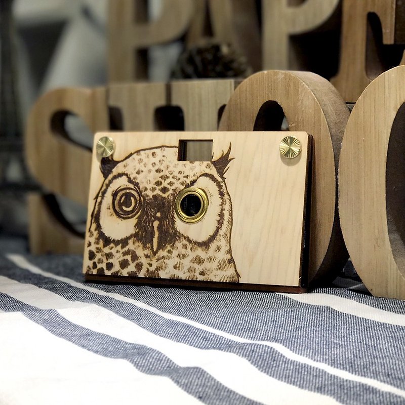 Pinkoi限定 - Paper Shoot 纸可拍 桧木相机 看见系列 - 猫头鹰 (含精装盒特、特效镜头2颗与8G SD卡) - 相机 - 纸 咖啡色