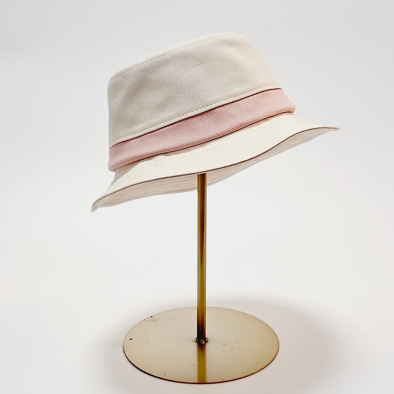 【HiGh MaLi 】英式圆盘绅士帽-粉嫩润色日系俏皮白#礼物#英式帽 - 帽子 - 棉．麻 白色