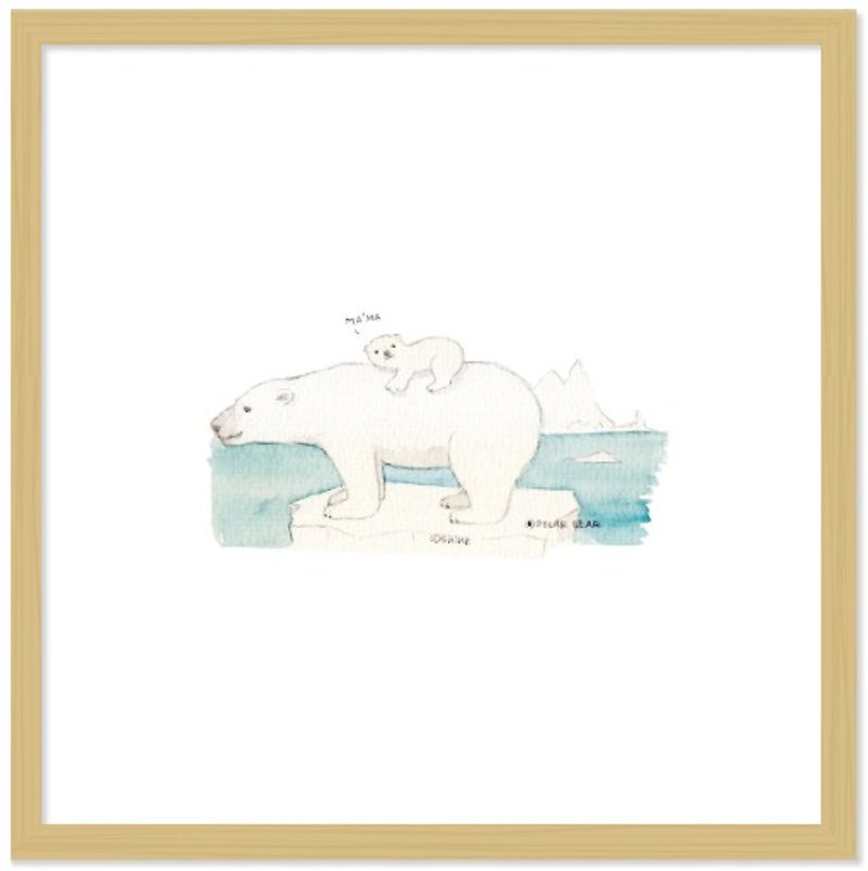 Animal Collection-Polar Bear 北极熊清新艺术框画34cm - 海报/装饰画/版画 - 纸 