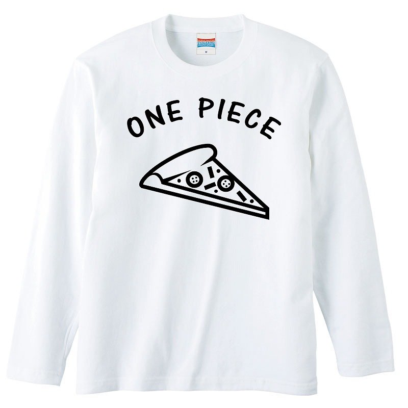 ロングスリーブTシャツ / one-piece Pizza - 男装上衣/T 恤 - 棉．麻 白色