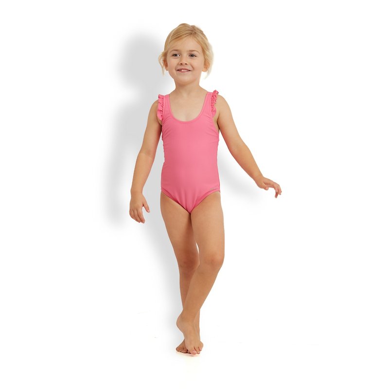 PENELOPE 童装: 花边膊带连身泳衣 - 泳衣/游泳用品 - 其他材质 粉红色