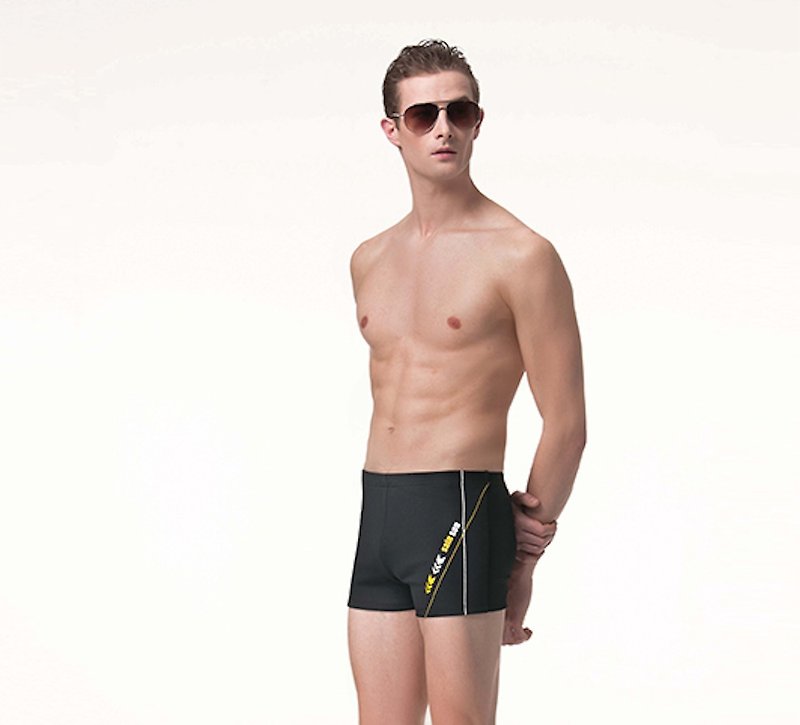 MIT 四角泳裤 (泡汤专用)  - 男装泳裤 - 聚酯纤维 黑色