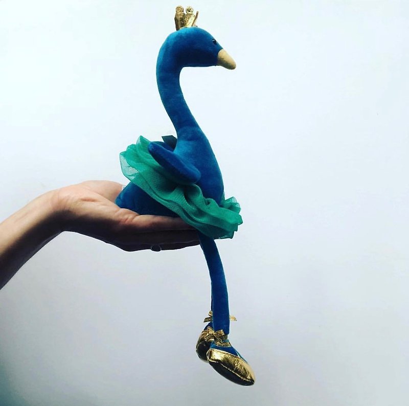 Jellycat Fancy Peacock 华丽孔雀 约34厘米 - 玩偶/公仔 - 棉．麻 蓝色