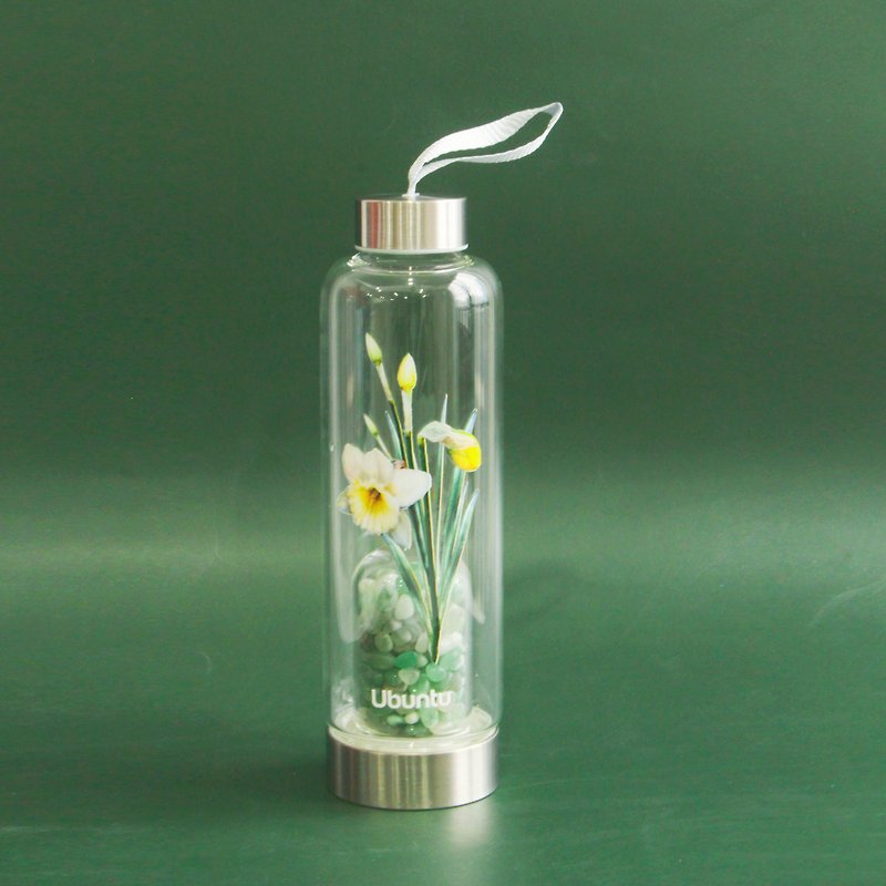 UBUNTU 水晶水瓶 | 幸运之花 | 翠绿水仙 | 让水回到 最原始的状 - 水壶/水瓶 - 玻璃 白色