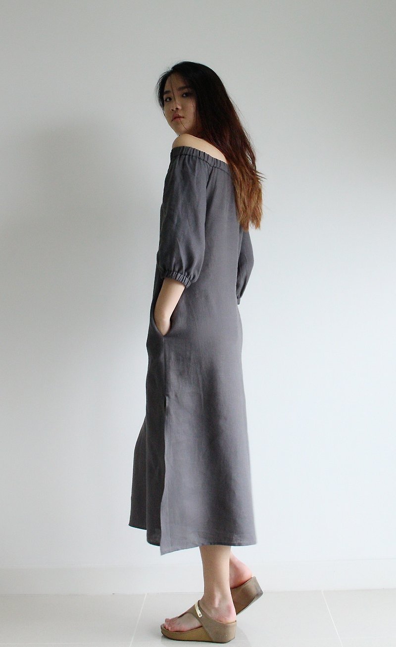 Made to order linen dress / linen clothing / long dress / casual dress E13D - 洋装/连衣裙 - 亚麻 
