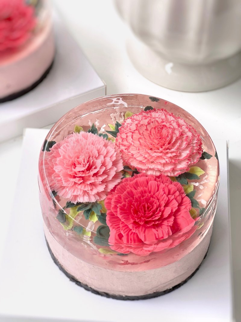 母亲节蛋糕-吉利丁花卉艺术芝士蛋糕 - 蛋糕/甜点 - 新鲜食材 粉红色