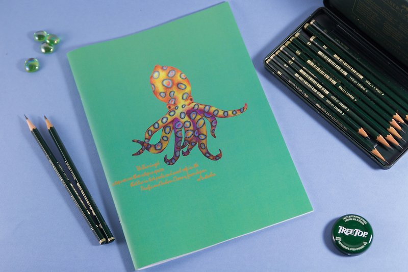 蓝环章鱼笔记本 - 笔记本/手帐 - 纸 绿色
