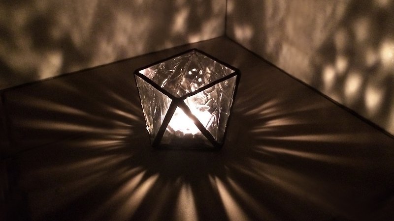 光纹烛台-S 容器 玻璃镶嵌 - 蜡烛/烛台 - 玻璃 透明