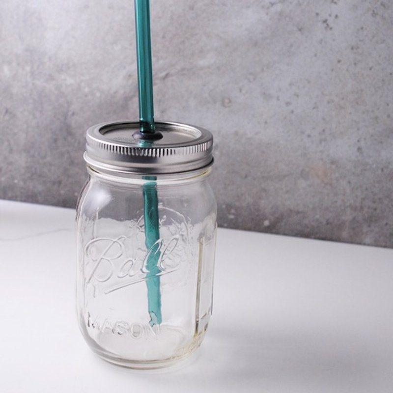 480cc【Ball® Mason Jar】复刻玻璃罐饮料瓶(送彩色玻璃环保吸管) 定制化 - 摆饰 - 玻璃 绿色