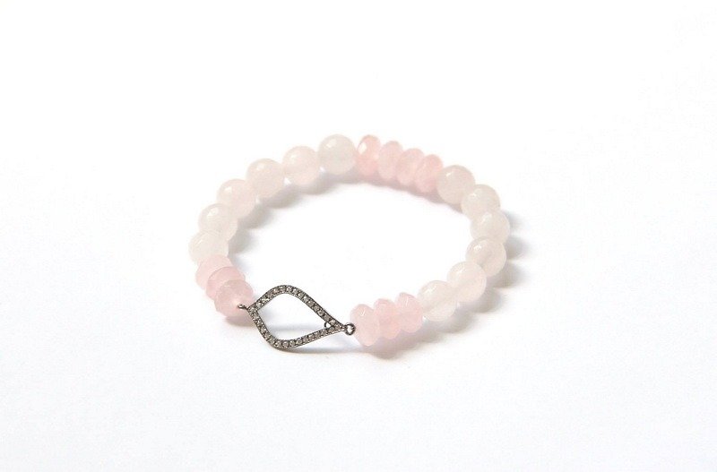 时尚能量珠宝系列-粉晶手链/ Rose Quartz bracelet - 手链/手环 - 宝石 粉红色