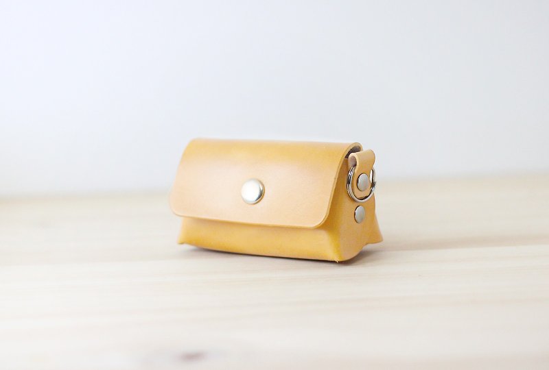 【圣诞交换礼物】复古钥匙圈零钱包 | 原色 - 零钱包 - 真皮 黄色