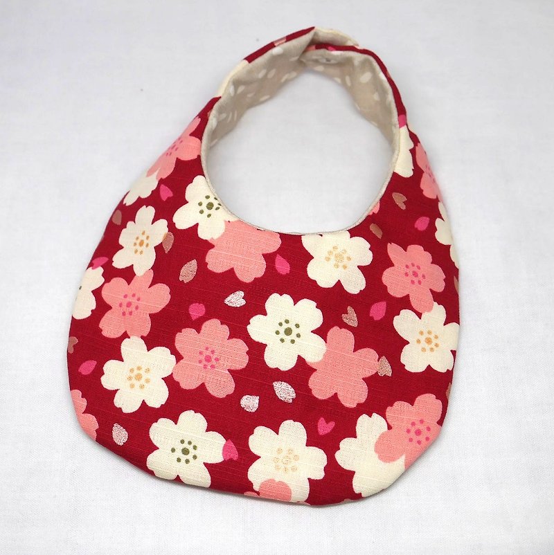 Japanese Handmade Baby Bib - 围嘴/口水巾 - 棉．麻 红色
