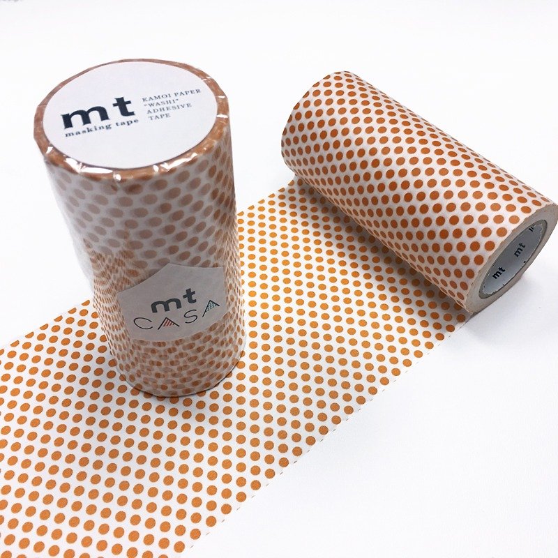 mt CASA tape 100mm和纸胶带【水玉点点-柑橘 (MTCA1100)】 - 墙贴/壁贴 - 纸 橘色