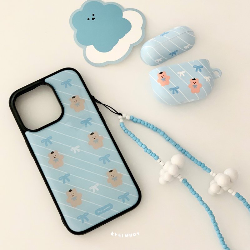 蓝色丝带 AirPods 保护壳 (1,2 / PRO / 3) - 耳机收纳 - 塑料 蓝色