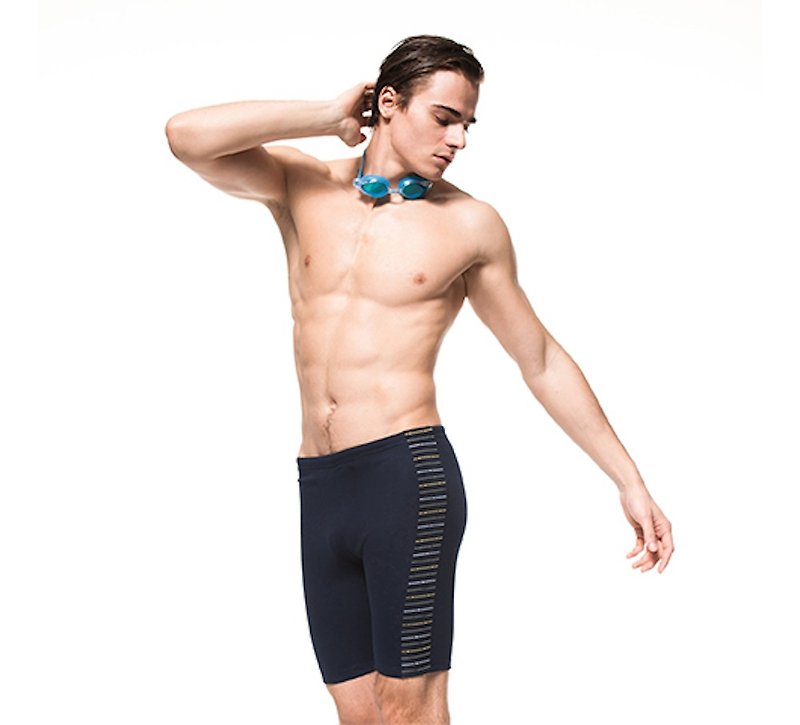 MIT 五分泳裤 (泡汤专用) - 男装泳裤 - 聚酯纤维 黑色