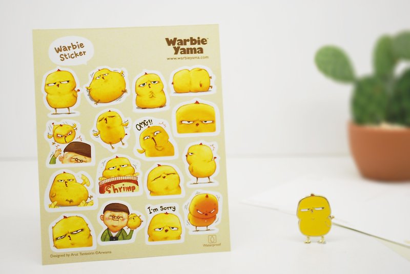 Warbie Mini Sticker set 001 - 贴纸 - 防水材质 黄色