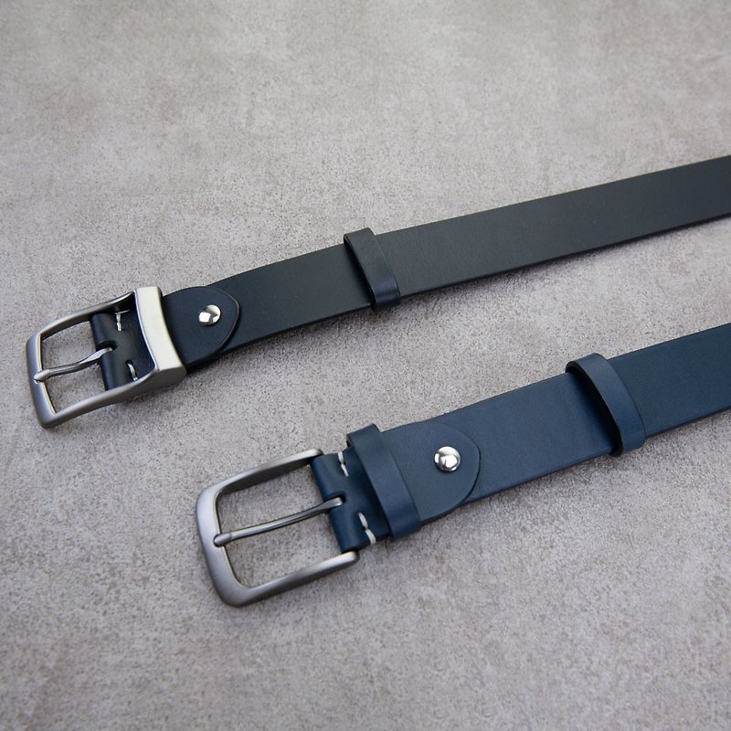 皮带 腰带 belt 真皮 黑色 深蓝色 牛皮 38mm 定制烫金 礼物 - 腰带/皮带 - 真皮 黑色