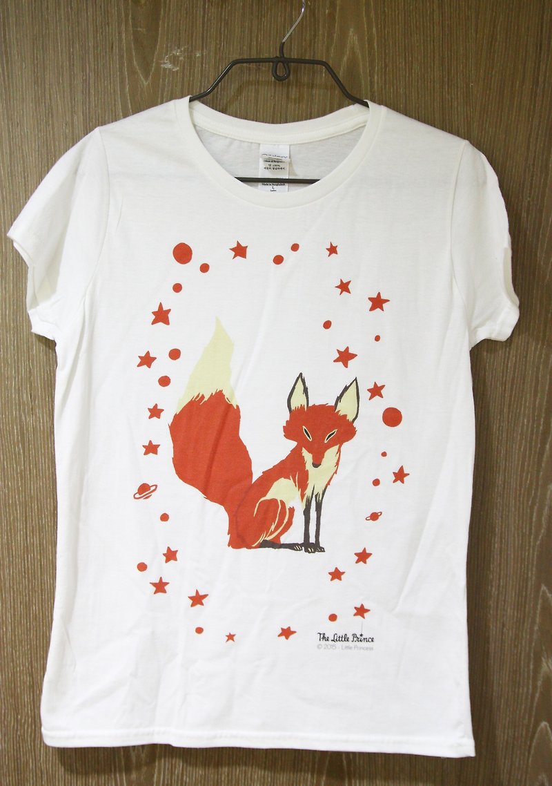 小王子电影版授权 - T恤：【 狐狸的秘密 】《中性/修身》短袖T-shirt ( 白 ) - 女装 T 恤 - 棉．麻 多色