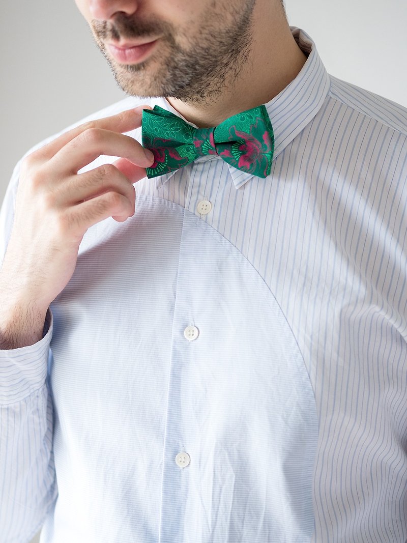 アフリカンファブリック蝶ネクタイ - 领带/领带夹 - 棉．麻 绿色