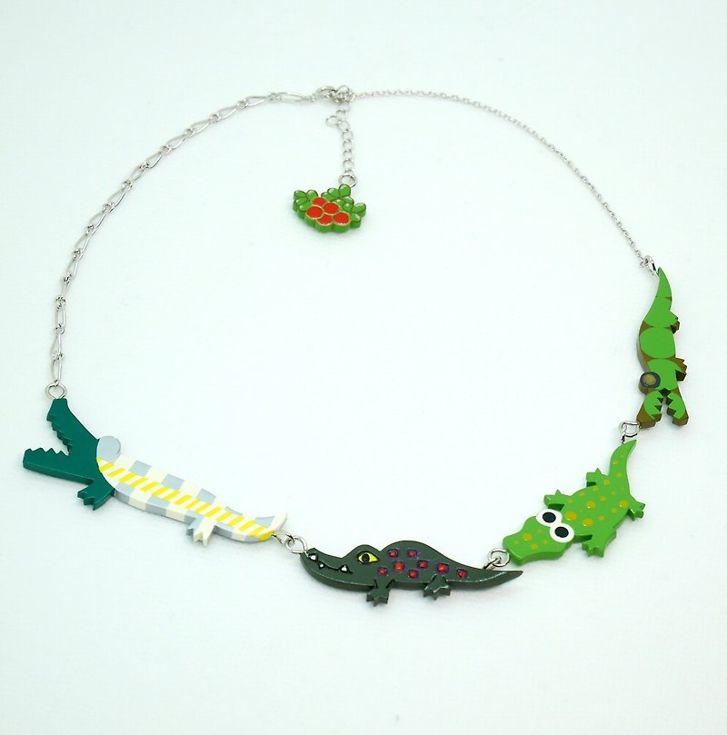ワニワニ　ネックレス - 项链 - 树脂 绿色