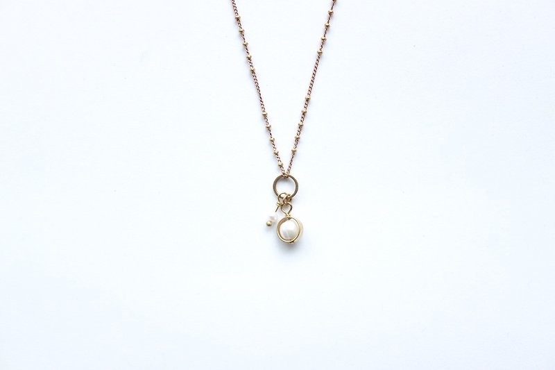 黄铜项链 | 天然淡水珍珠 | 几何 | 立体 - 项链 - 铜/黄铜 