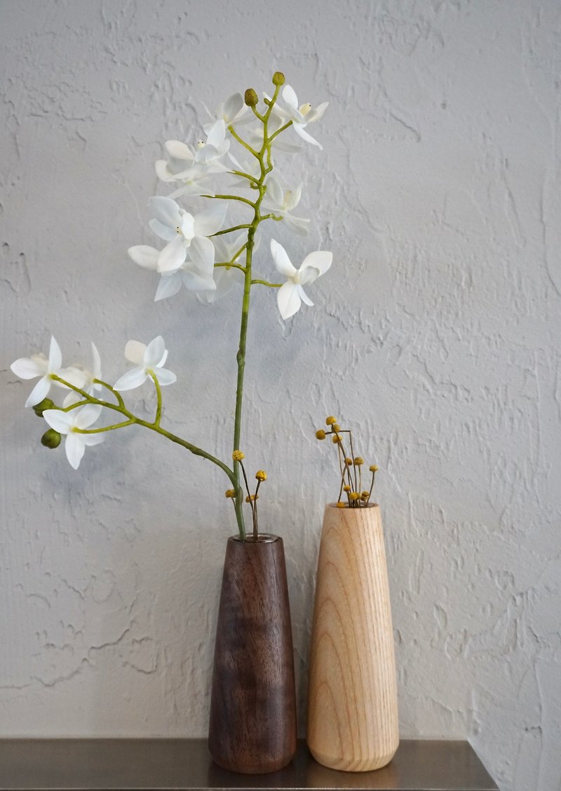 手工原木试管花器 - 花瓶/陶器 - 木头 咖啡色