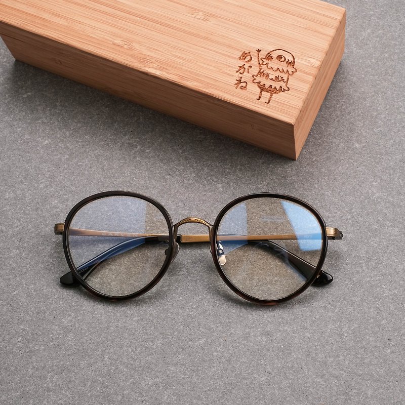 韩国复古圆框 大框 钛框 钛鼻垫  限量 眼镜 镜框 深玳瑁 - 眼镜/眼镜框 - 其他金属 