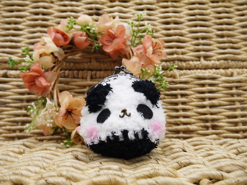毛线编织动物零钱包 mini口金包-熊猫 - 零钱包 - 聚酯纤维 