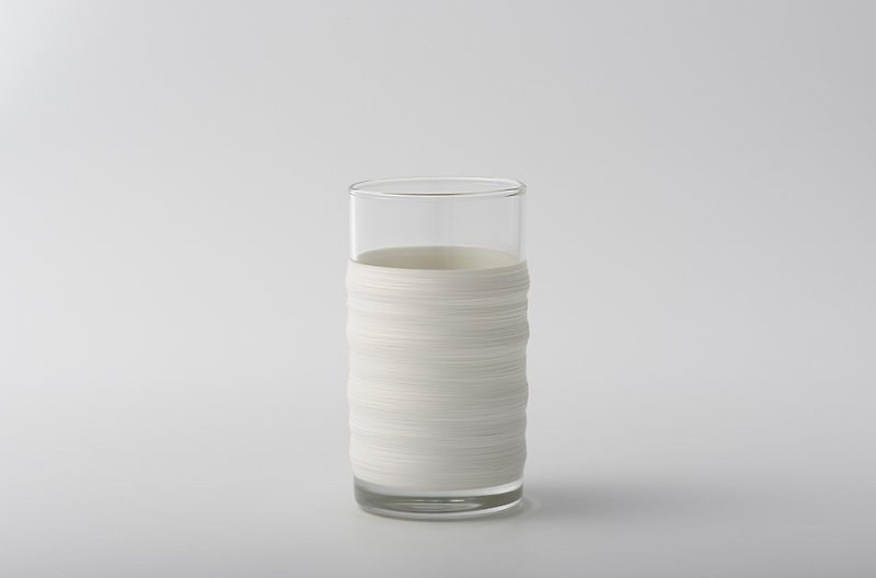 线加工 PUNNDLE 线水杯 手感款 白螺纹 - 杯子 - 玻璃 白色