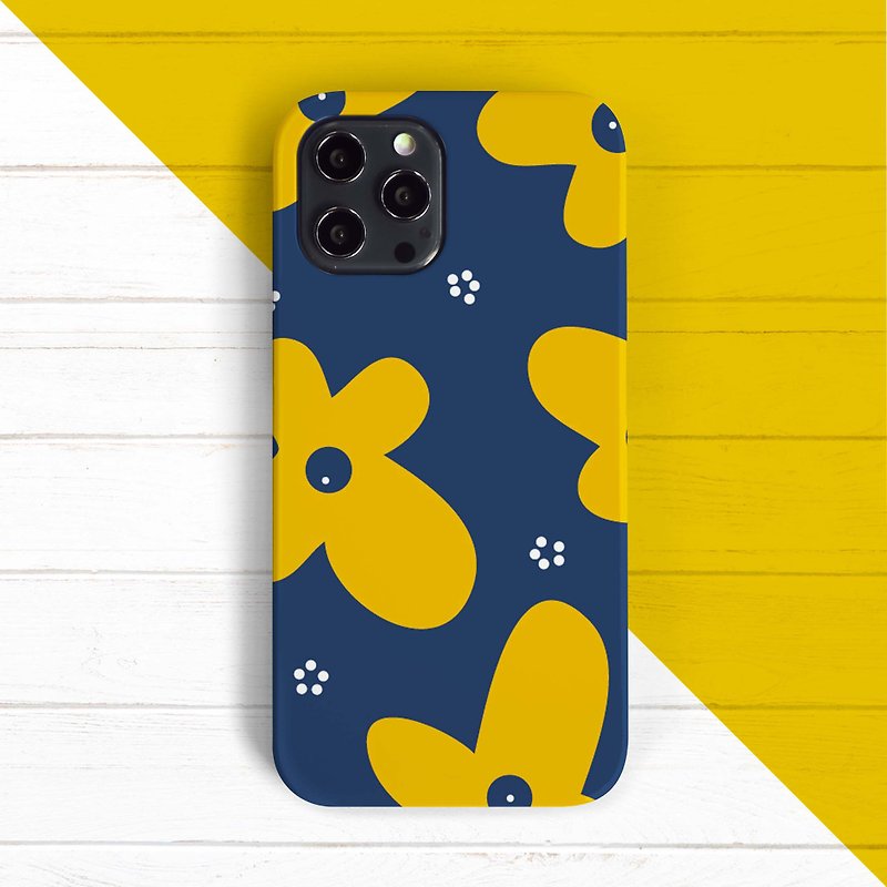 花-黄蓝 iPhone Samsung 手机壳 - 手机壳/手机套 - 塑料 黄色