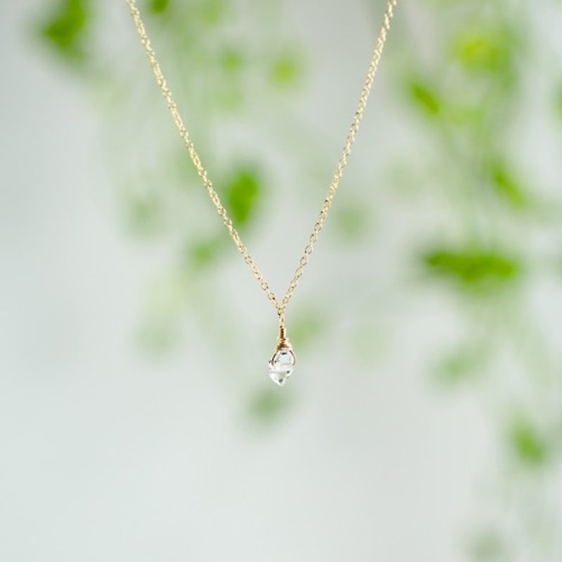 14kgf ハーキマーダイヤモンドネックレス - 项链 - 水晶 透明