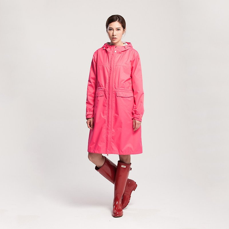(完售)(超值价)【MORR】Rainster 女款抽绳风衣外套-珊瑚红 - 女装西装外套/风衣 - 防水材质 红色