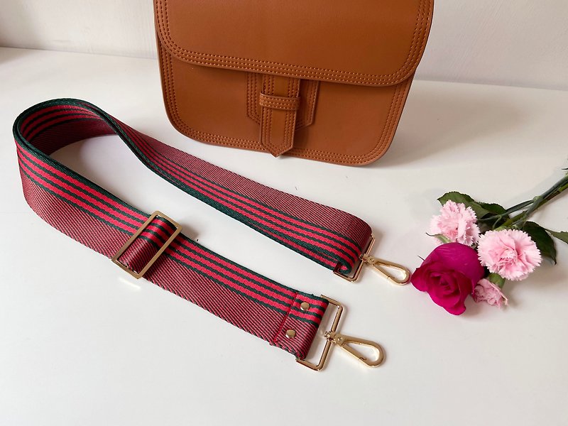 2寸宽版背带 棉织背带 背包背带  可以调整 可以替换 印花背带 - 侧背包/斜挎包 - 棉．麻 红色