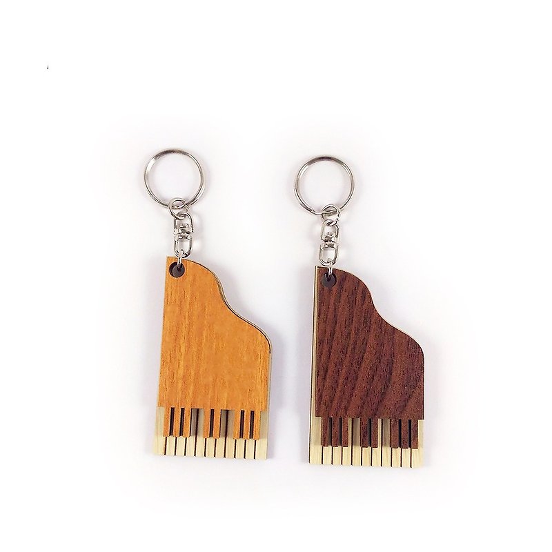 【教师节礼物】木雕钥匙圈-钢琴 - 钥匙链/钥匙包 - 木头 咖啡色