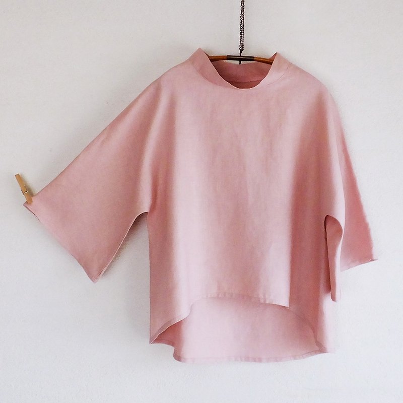 linen　プルオーバー　桜色 - 女装上衣 - 棉．麻 粉红色