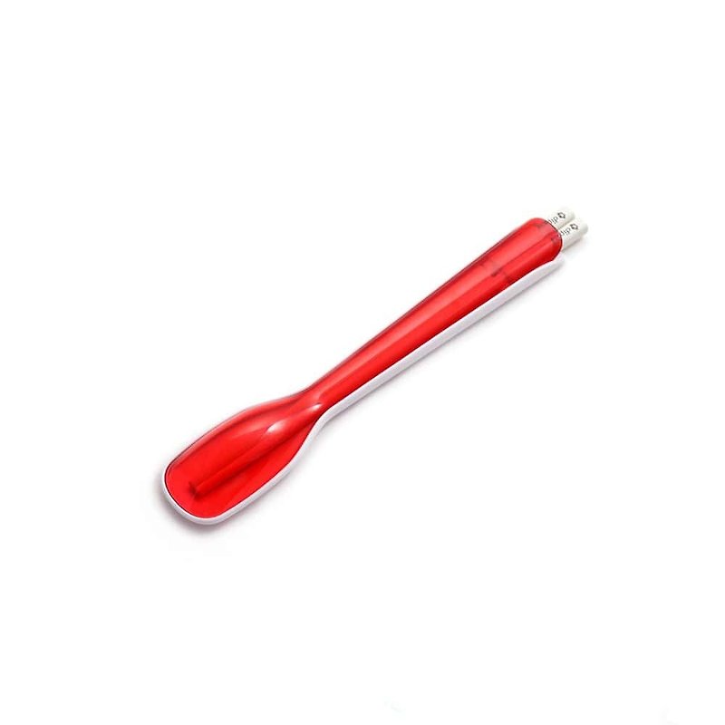 dipper 2合1SPS环保餐具组-莓果红 - 筷子/筷架 - 塑料 红色