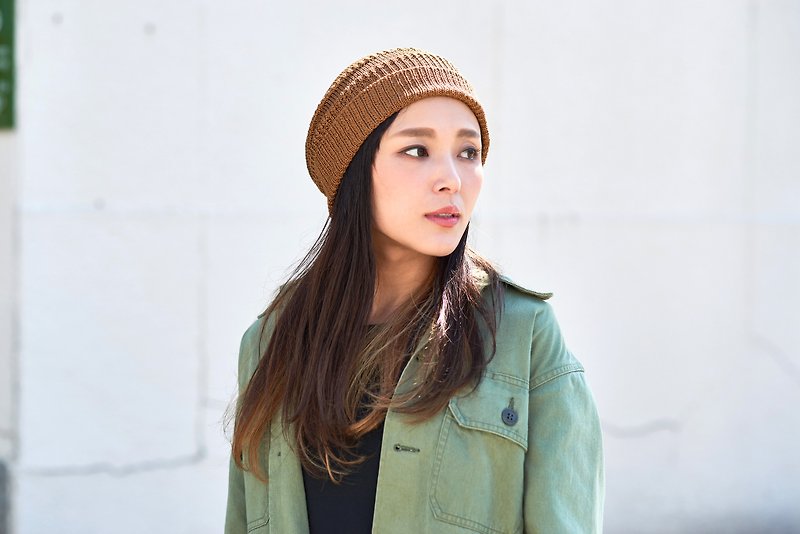 日本製 シルク ナチュラル 秋冬帽子 全3色 絹 医療用帽子 おしゃれ 抗がん剤 - 帽子 - 丝．绢 咖啡色
