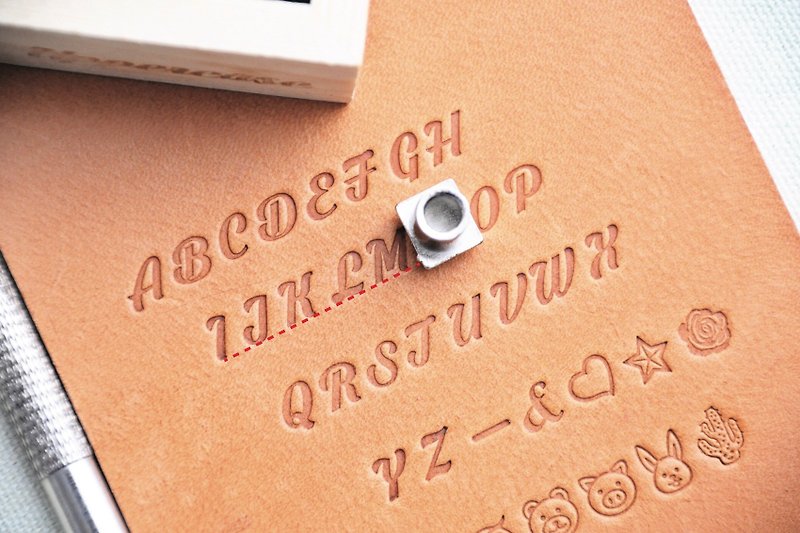 粗体手写大草连图案压印套装 木盒装 字母模具 压字刻字 皮革DIY - 其他 - 其他金属 银色
