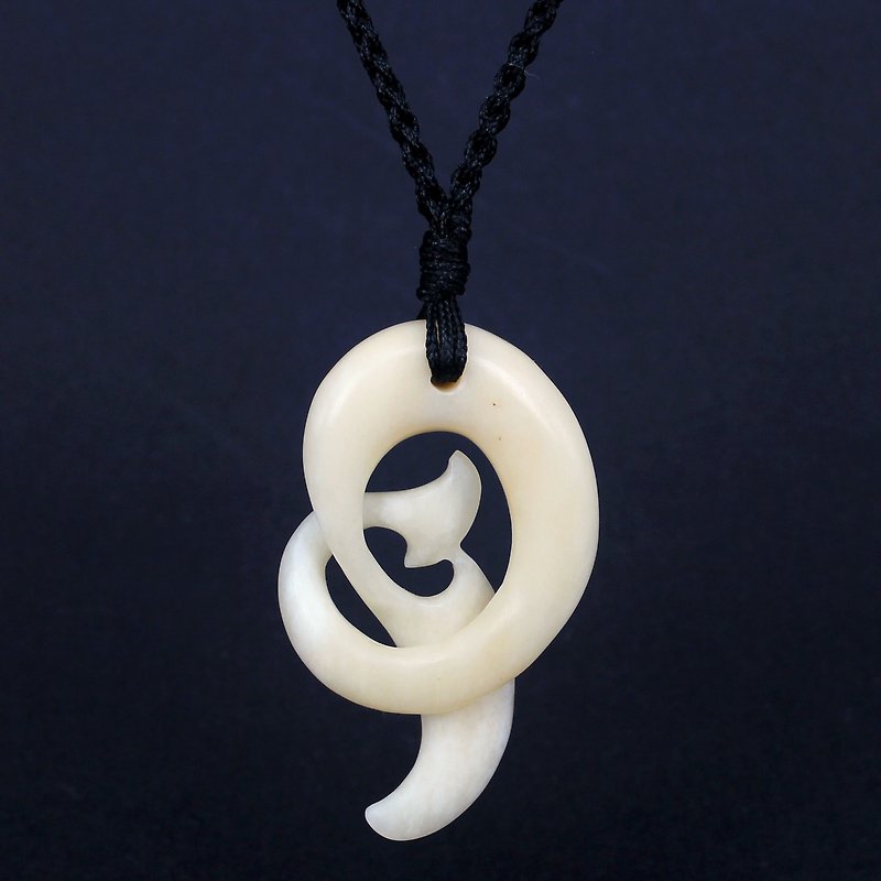毛利民族风 复古扭结抽象设计无限符号骨雕项链 送男女友生日礼物 - 项链 - 其他材质 