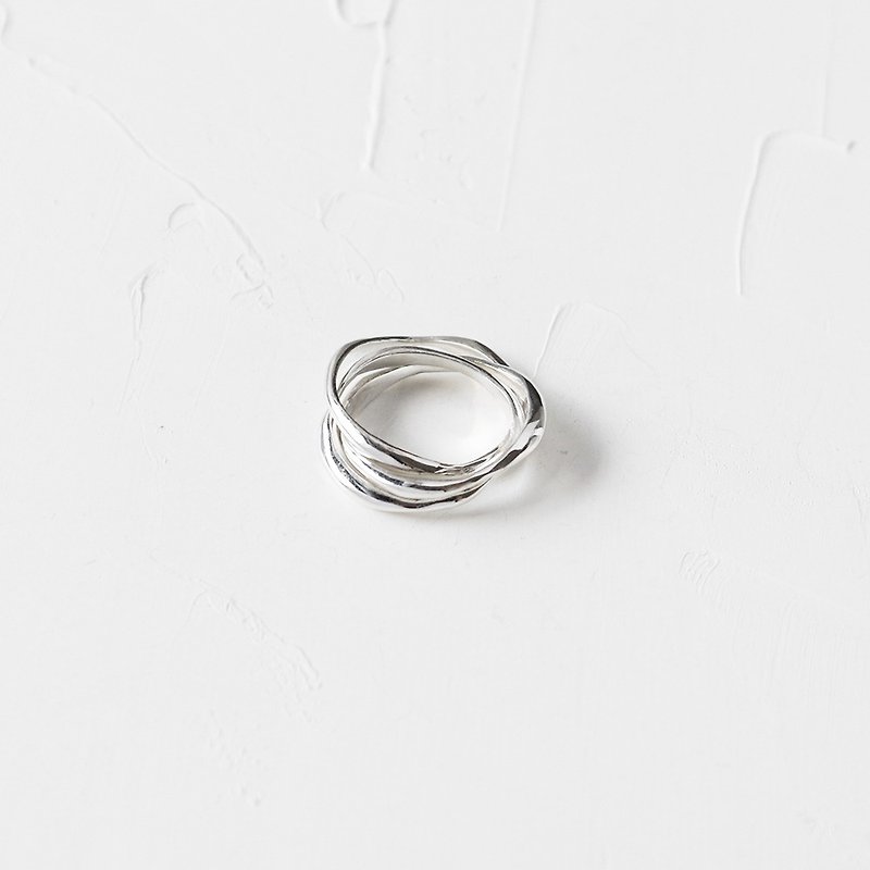 流态戒指-小(纯银) - 戒指 - 纯银 银色