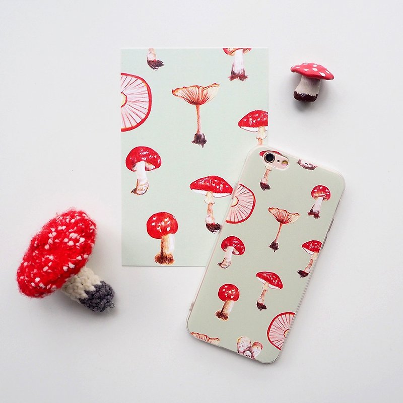 迷幻红蘑菇iPhone8 iPhonex可定制化薄荷绿 - 手机壳/手机套 - 塑料 红色