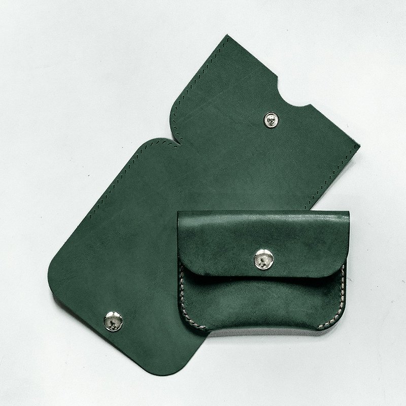 零钱包 III | 手缝皮革材料包 | BSP070 - 零钱包 - 真皮 绿色