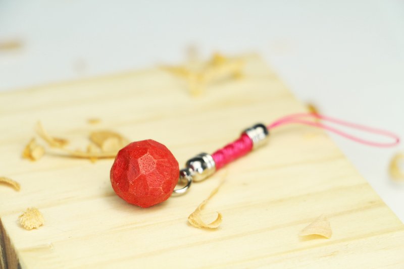 可爱木制圆苹果吊饰(奢华款)--木刻--纯手工--手作【可选色】 - 吊饰 - 木头 红色