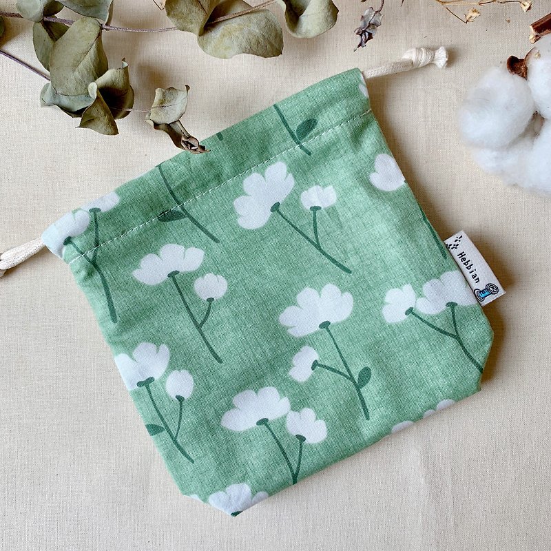 四季之夏 (绿)  - 束口袋 | 海柏手作 - 化妆包/杂物包 - 棉．麻 绿色