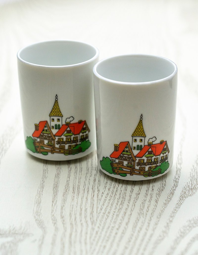 福利品 早期欧风日式陶瓷茶杯 中古品 一组5件 台湾包邮 - 茶具/茶杯 - 陶 白色