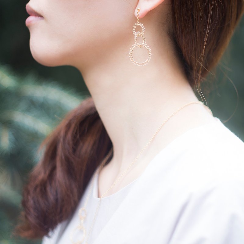 Uraraka Earrings - 耳环/耳夹 - 其他金属 橘色
